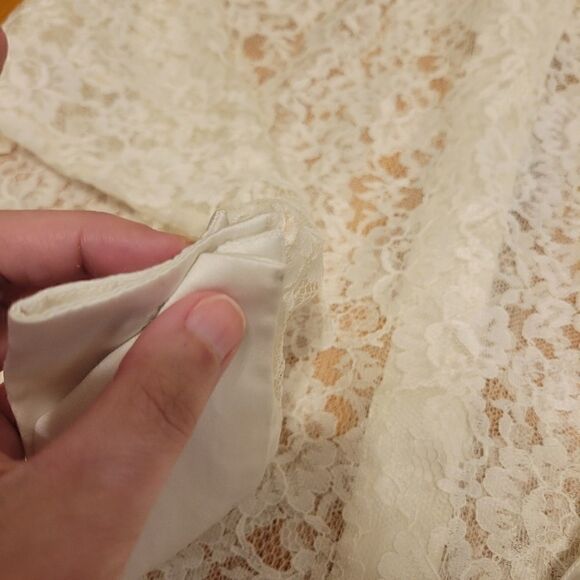 Vintage Gold Label Victoria's Secret White Lace Bridal Nightgown Shirt M/L - Picture 15 of 15